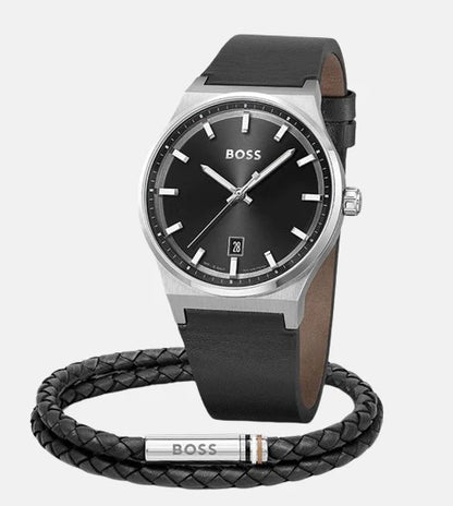 Hugo Boss Analog Black & Leather Men's Watch 1514075