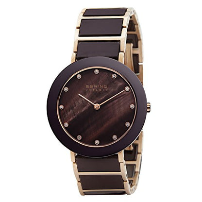 Bering Analog Brown & Stainless Steel Women's Watch 11435 765