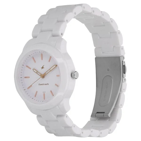 Fastrack Analog White & Plastic Women' NS68006PP02