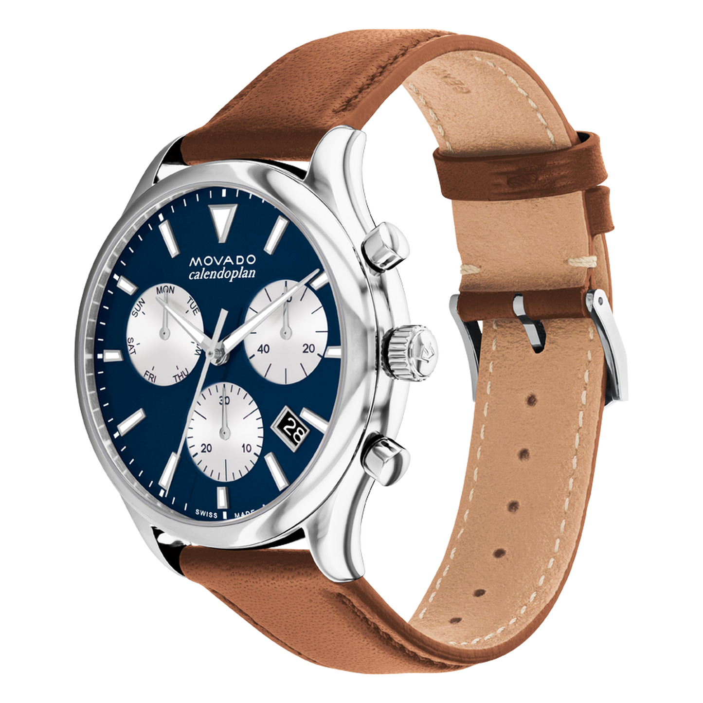 Movado Chronograph Blue & Leather Men's Watch 3650161