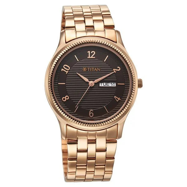 Analog Brown & Stainless Steel Men's Watch NS1824WM01