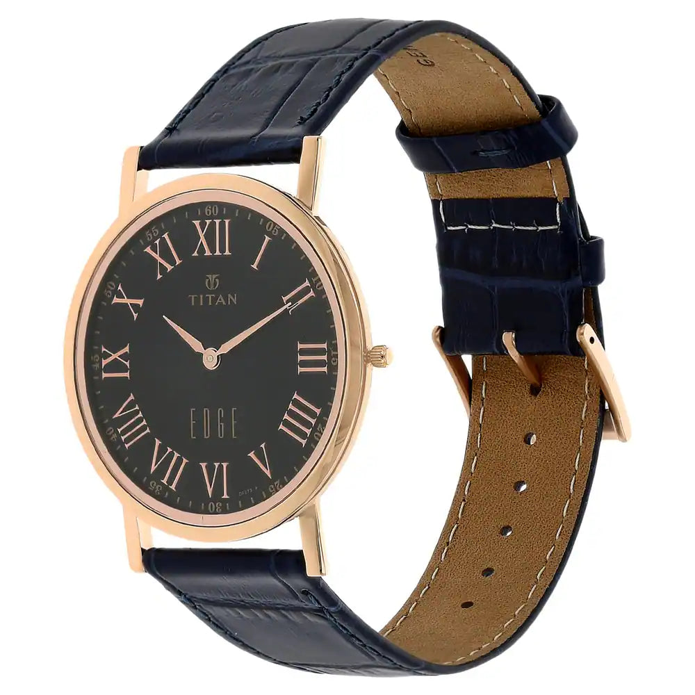 Analog Blue & Leather Men's Watch NP1595WL02