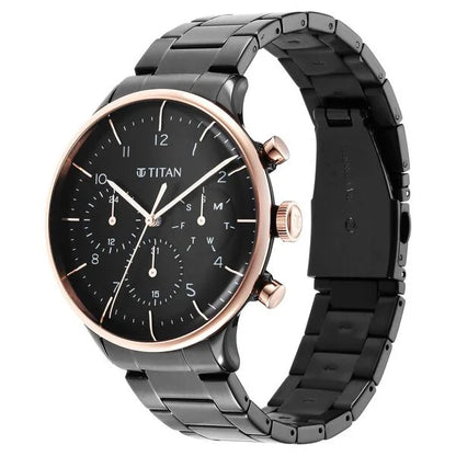 Urban Magic Black Dial Analog Stainless Steel Strap watch for Men