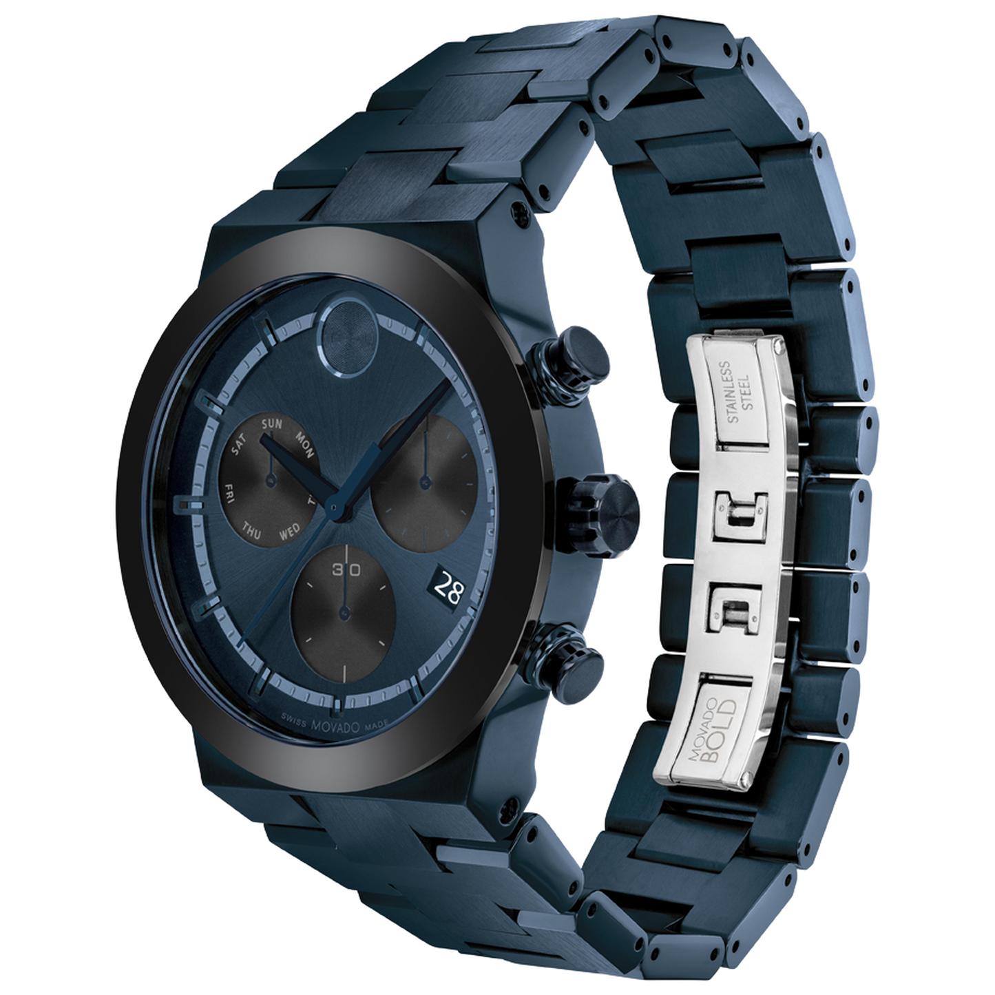 Movado Analog Blue & Stainless Steel Men's Watch 3600859