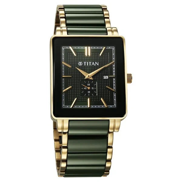 Analog Green & Steel & Ceramic Men' 90013KD05