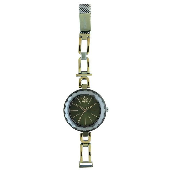 Raga Facets Gun Dial Women Watch With Stainless Steel Strap