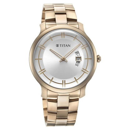 Classic Distincta Silver Dial Analog with Date Stainless Steel Strap watch for Men NS90170WM01