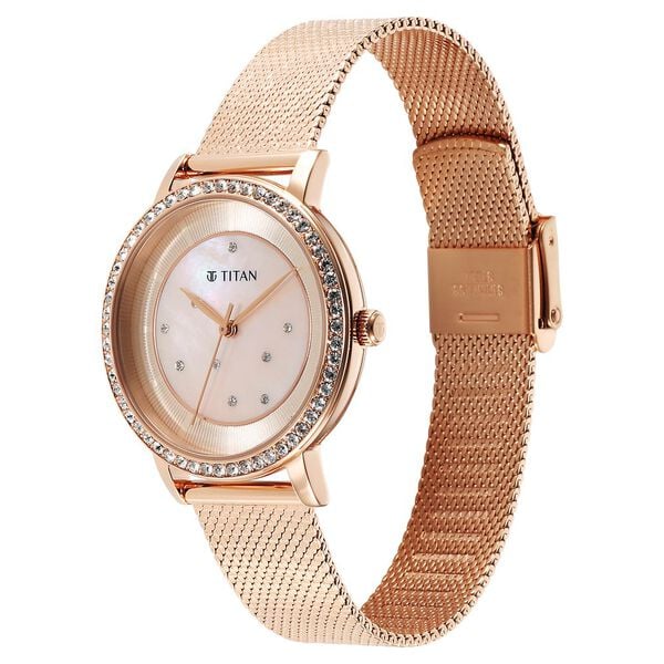 Analog Pink & Stainless Steel Women' NS95236WM02