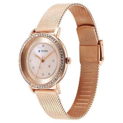 Analog Pink & Stainless Steel Women' NS95236WM02
