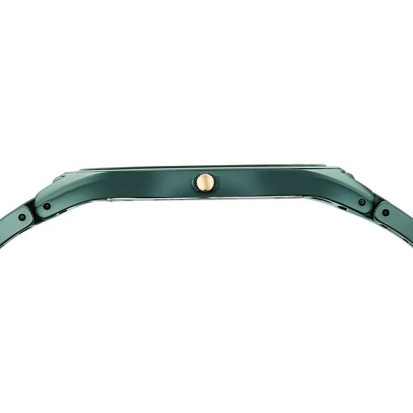 Edge Ceramic Slim Ceramic Strap Glossy Green Dial Analog Watch for Men