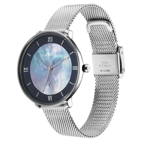 Analog Mother Of Pearl & Stainless Steel Women' NS2651SM07