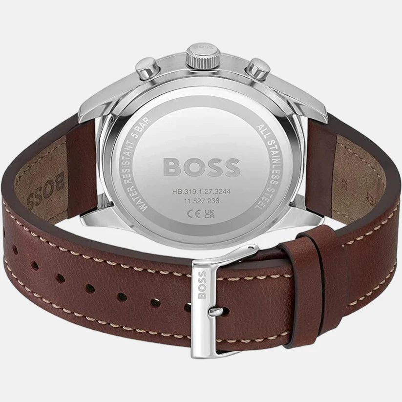 Hugo Boss Analog Red & Leather Men's Watch 1513988