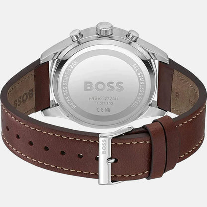 Hugo Boss Analog Red & Leather Men's Watch 1513988