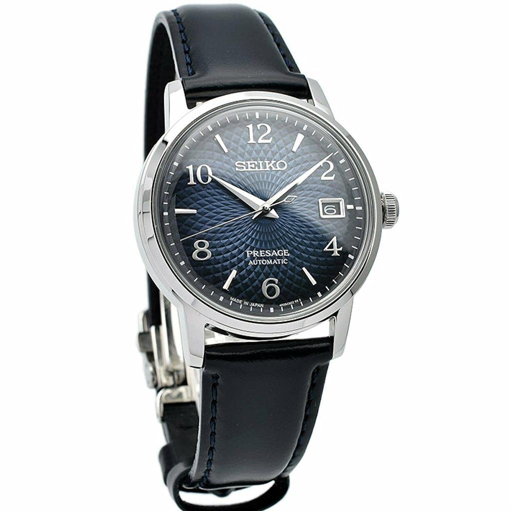 Seiko analog Blue & Leather Men's Watch SRPE43J1