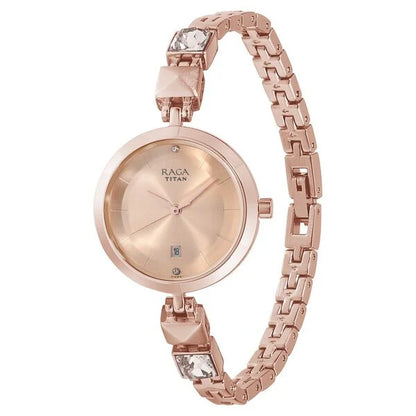 Raga Viva Rose Gold Dial Analog Metal Strap watch for Women