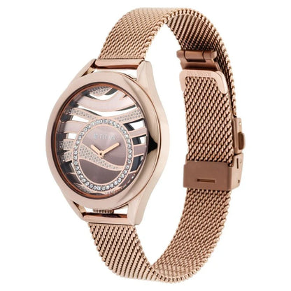 Analog Brown & Stainless Steel Women's Watch NR95130QM01