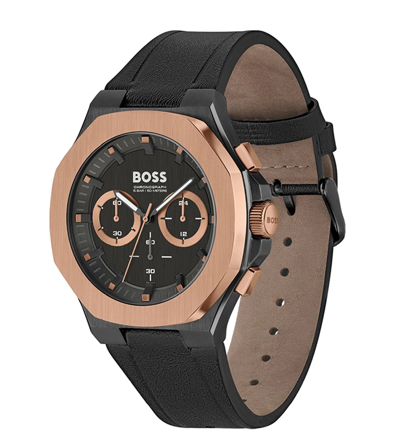 Hugo Boss Analog Black & Leather Men's Watch 1514089