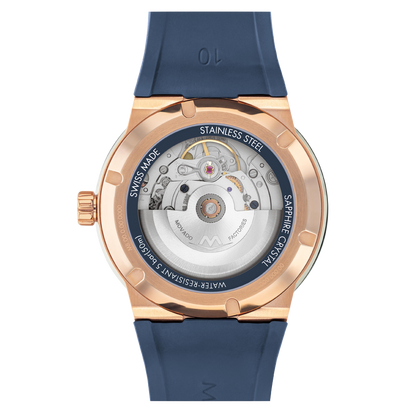 Movado Analog Blue & Rubber Men' 3601005