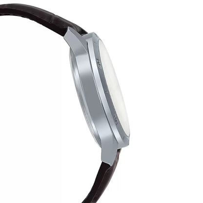 CASIO Chronograph White & Leather Men's Watch A1177