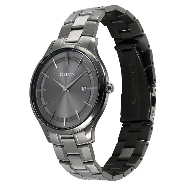 Analog Grey & Stainless Steel Men' 90142QM06