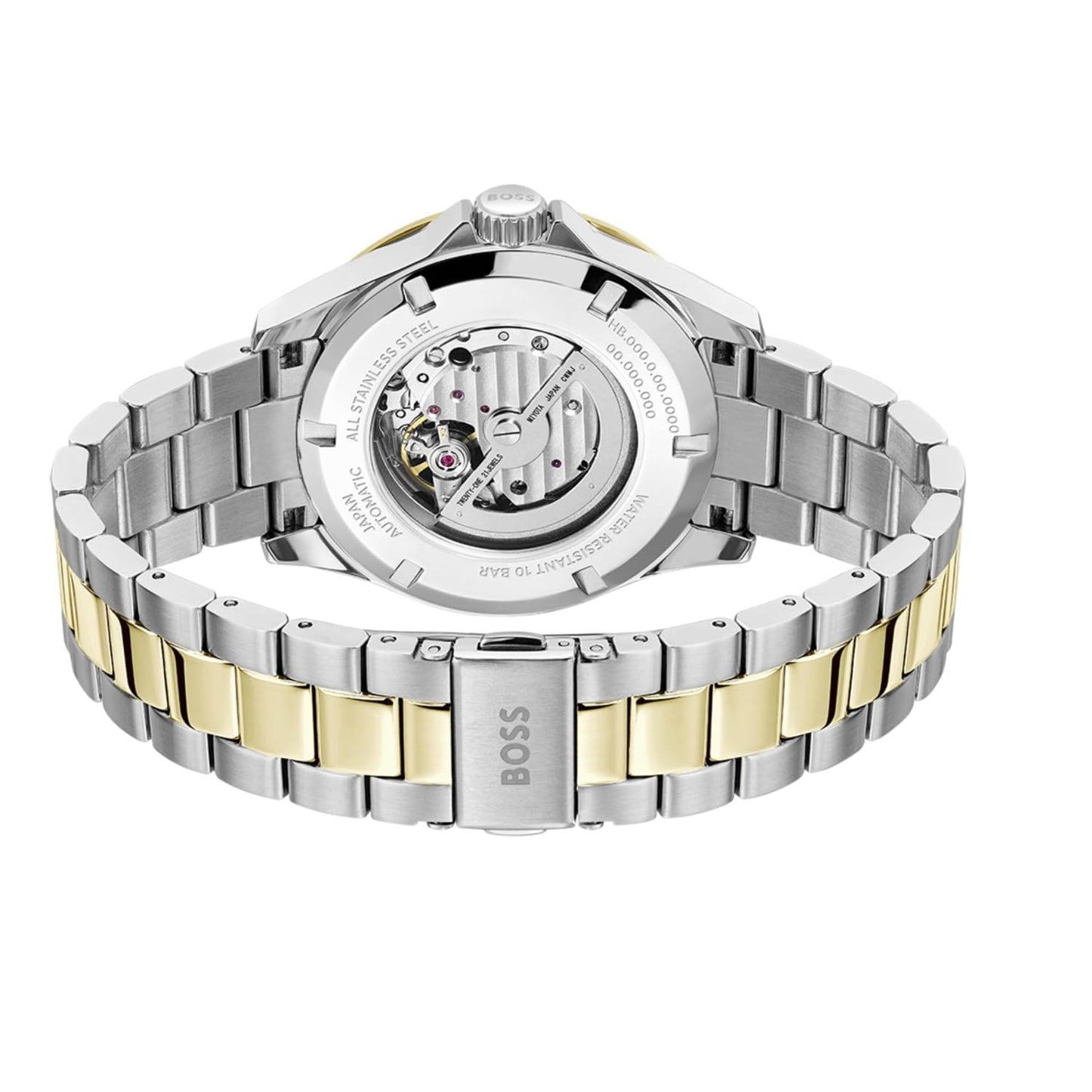 Boss Troper Automatic Mech-Automatic Blue Round Dial Men's Watch|Two Tone Stainless Steel Material|Silver Color Band 1514201