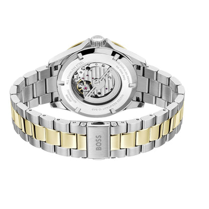 Boss Troper Automatic Mech-Automatic Blue Round Dial Men's Watch|Two Tone Stainless Steel Material|Silver Color Band 1514201