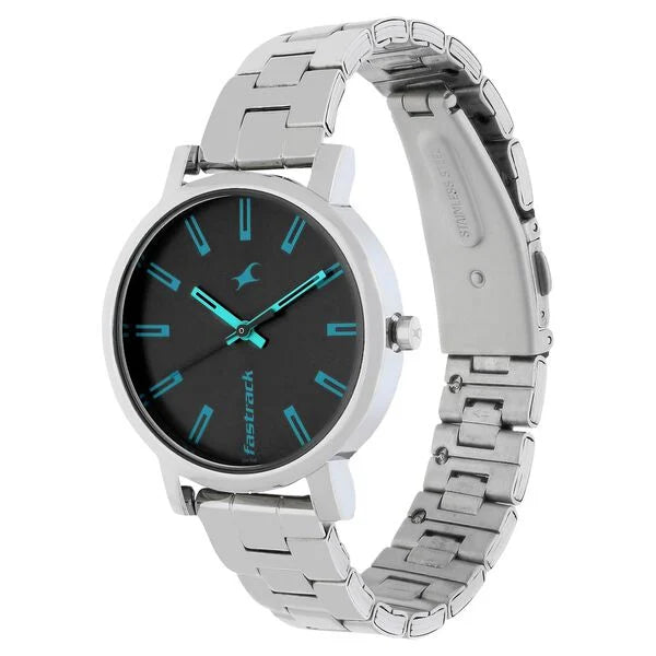 Fastrack 0 Grey & Stainless Steel Women' NS68010SM04