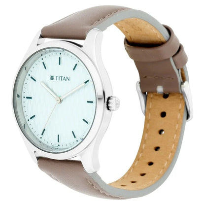 Workwear Blue Dial Women Watch With Leather Strap NP2639SL05