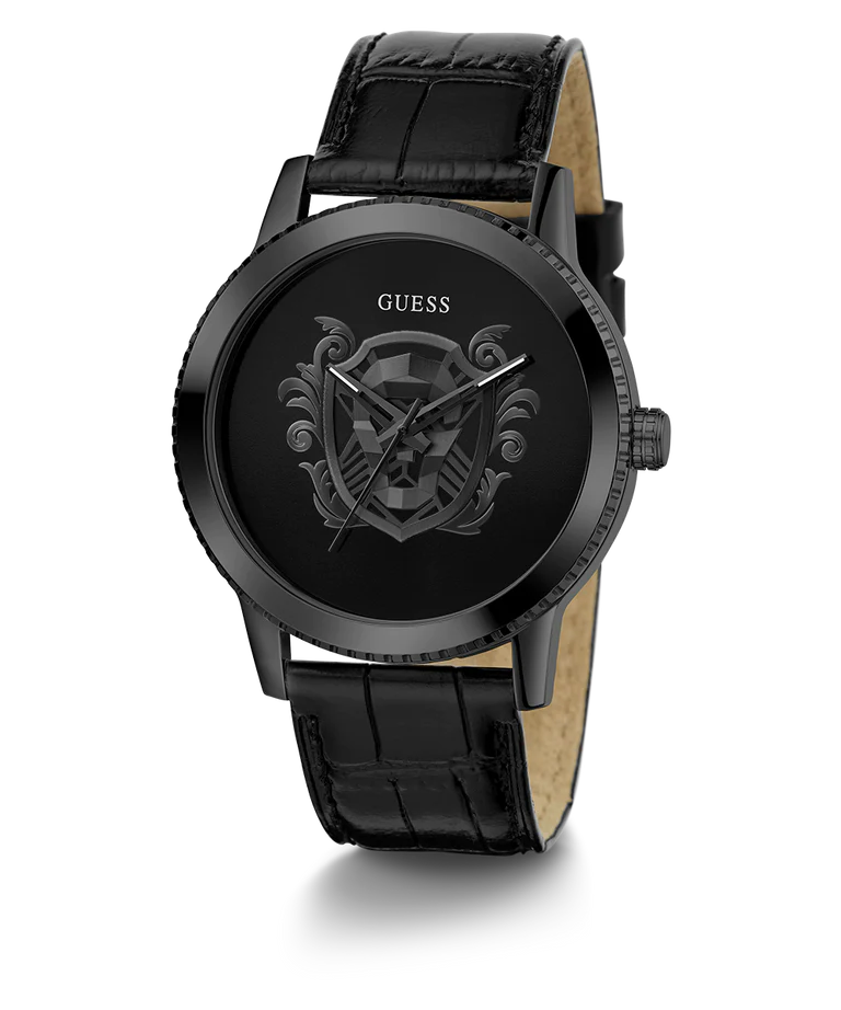 Guess  Black & Leather Men's Watch GW0566G2