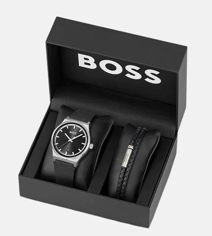 Hugo Boss Analog Black & Leather Men's Watch 1514075