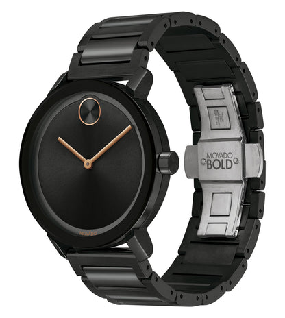 Movado Analog Black & Stainless Steel Men's Watch 3600752