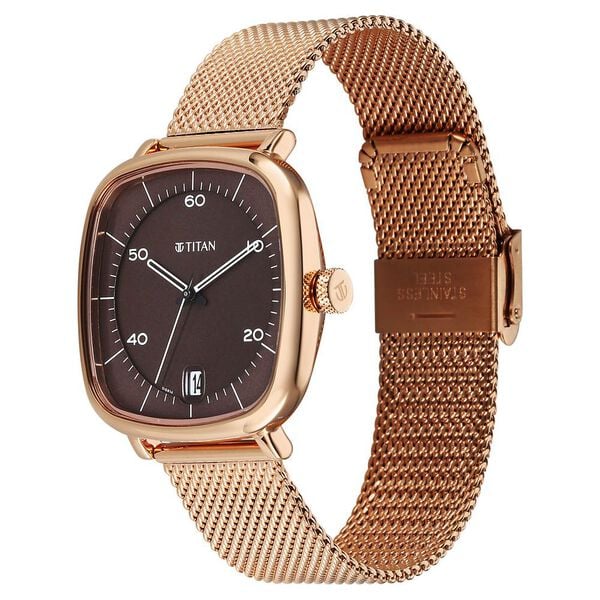 Analog Brown & Stainless Steel Men' 1885WM01