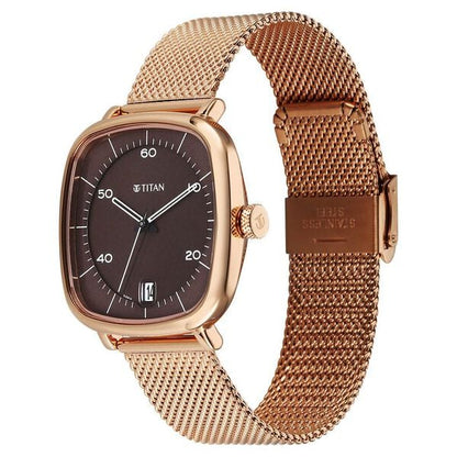 Analog Brown & Stainless Steel Men' 1885WM01