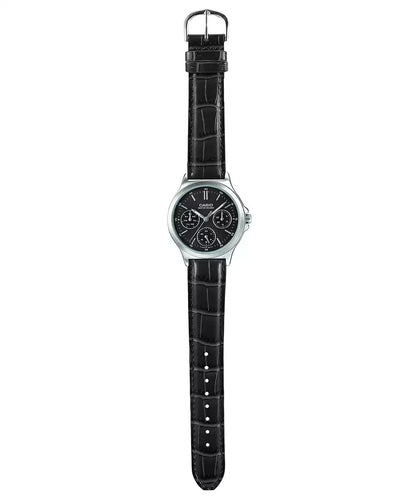 CASIO Chronograph Black & Leather Women's Watch A1149