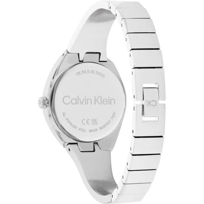 Calvin Klein Women's Quartz Stainless Steel Case and Bangle Bracelet Watch, Color: Silver 25200234