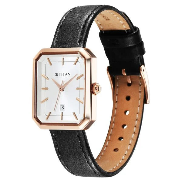 Analog Silver & Leather Women's Watch 95249WL01