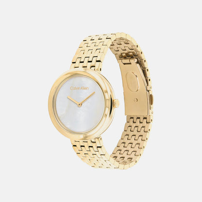 CALVIN KLEIN Analog Mother Of Pearl & Stainless Steel Women's Watch 25200321