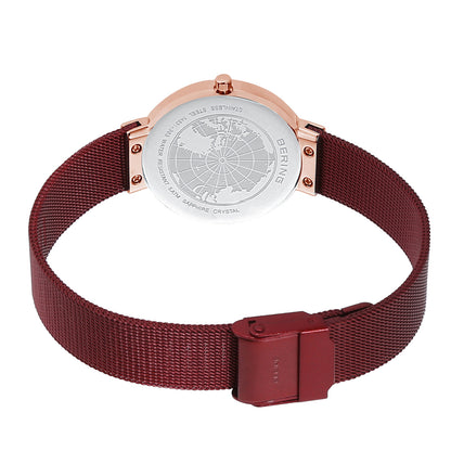 Bering Analog Red & Milanese Women's Watch 14531 363