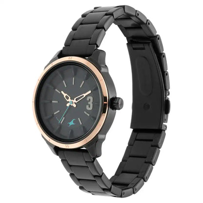 Fastrack Analog Black & Stainless Steel Women's Watch 6187KM01