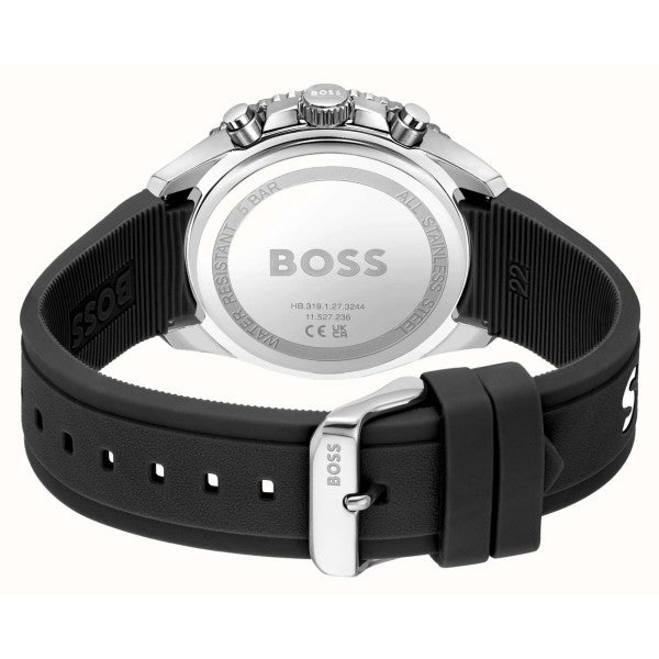 Quartz Male Chronograph Black Silicone Watch 1514141