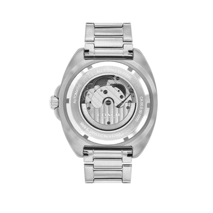 Coach Charter China Auto Green Tonneau Dial Men's Watch|Stainless Steel Material|Silver Color Band