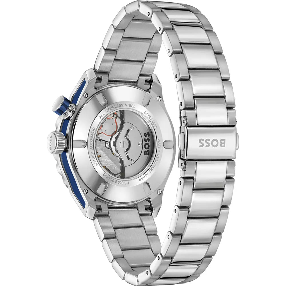 Bossmatic 42 mm Blue Dial Stainless Steel Analogue Watch For Men
