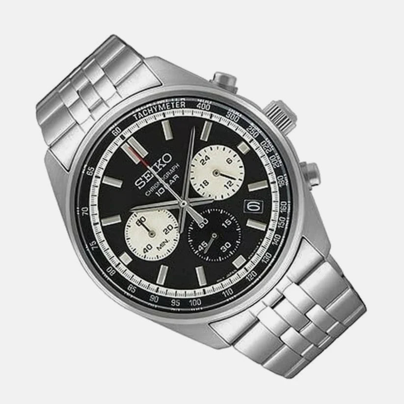 Seiko Chronograph Black & Metal band Men's Watch SSB429P1