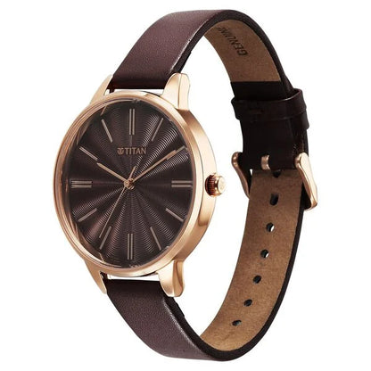 Analog Maroon & Leather Women's Watch 2648WL09