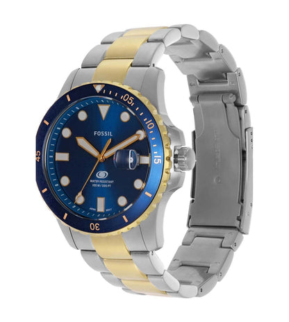 Fossil  Blue & Stainless Steel Men's Watch FS6034