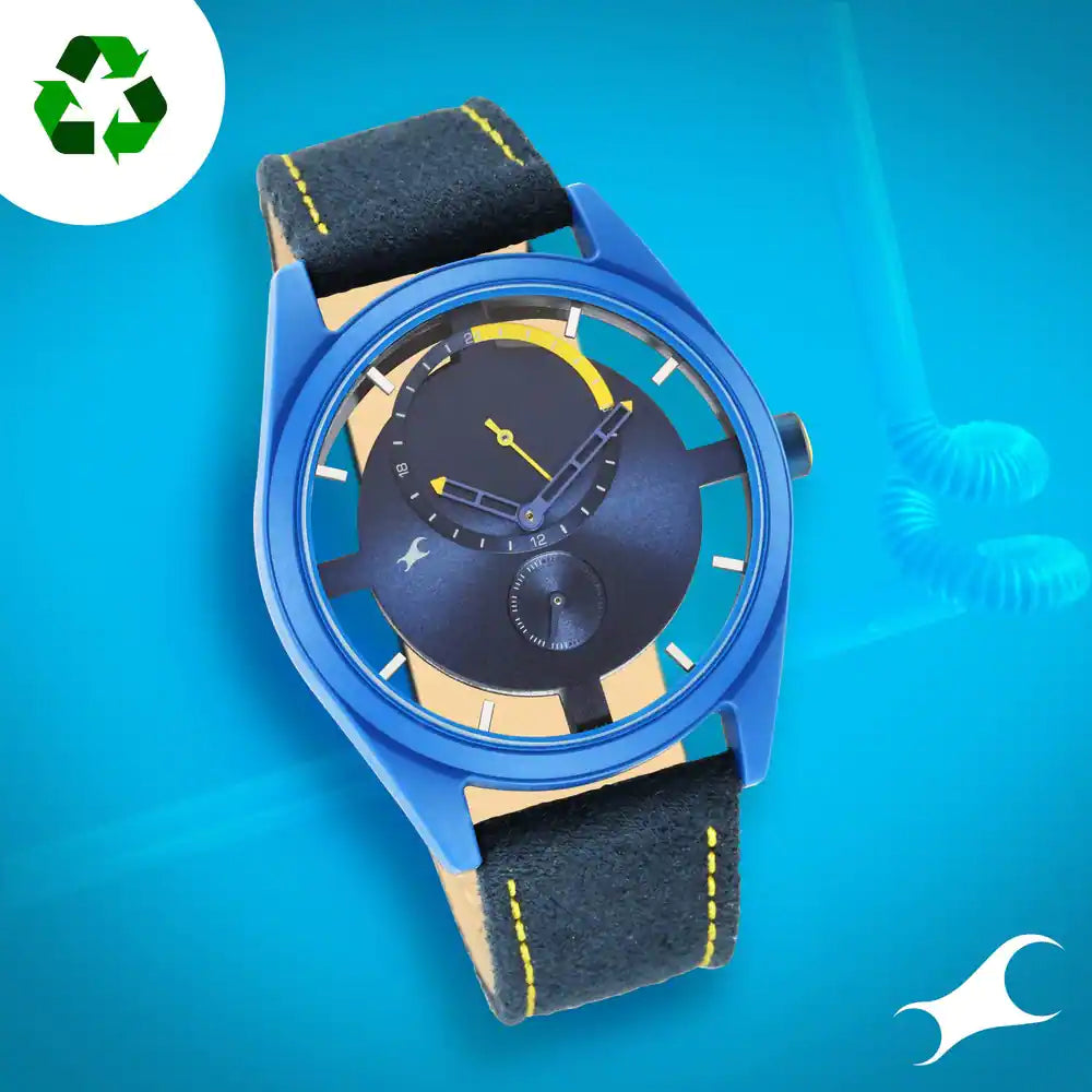 Fastrack Analog Blue & Fabric Men's Watch 3256PF01