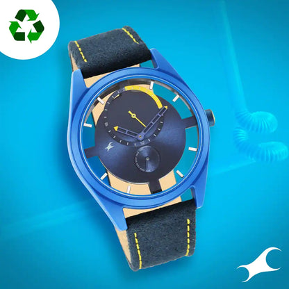 Fastrack Analog Blue & Fabric Men's Watch 3256PF01