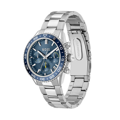 Runner 38 mm Blue Dial Stainless Steel Analogue Watch For Women 1502754