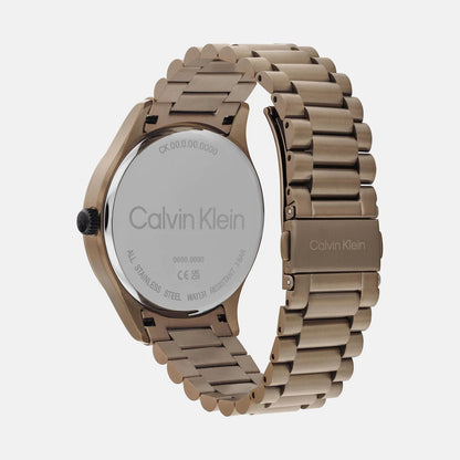 CALVIN KLEIN Analog Khaki & Stainless Steel Unisex Watch 25200343
