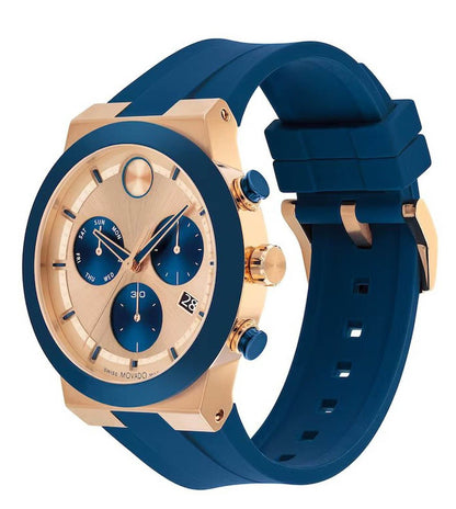 Movado  Rose Gold & Silicone Men's Watch 3601139